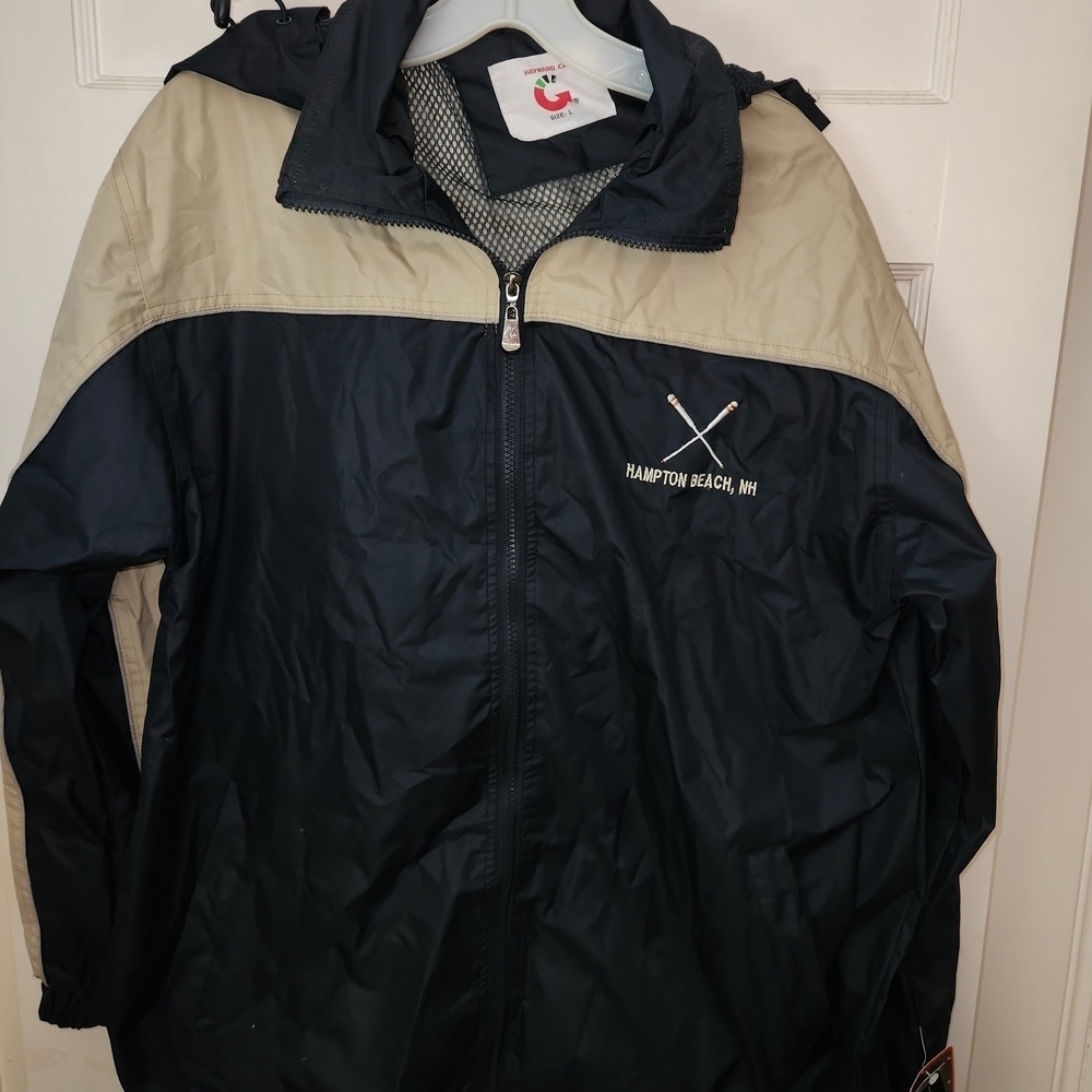 Men's Black and Tan Windbreaker Hampton Beach NH